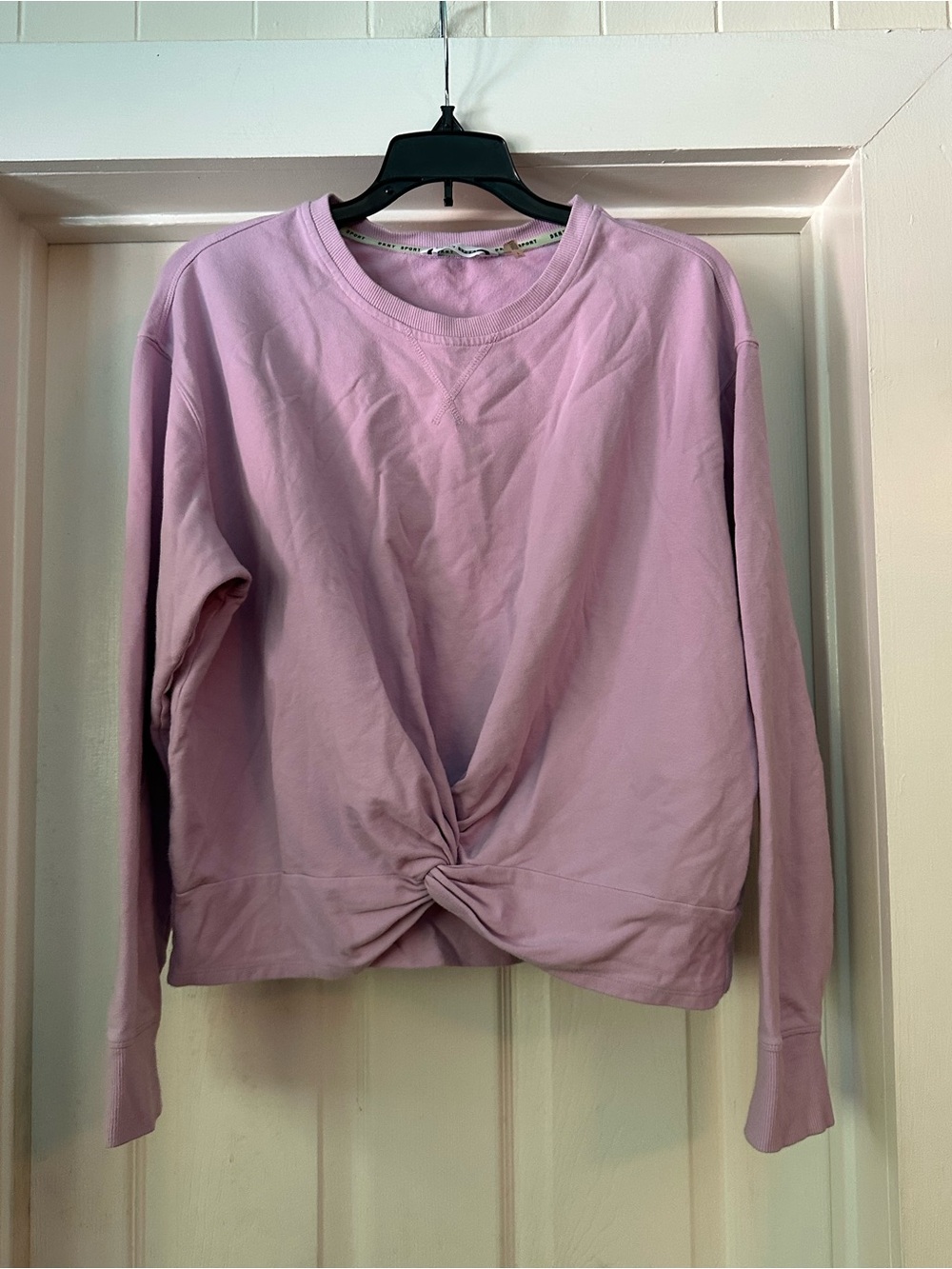 Dkny Lavender Twist-Front Crewneck Sweatshirt
